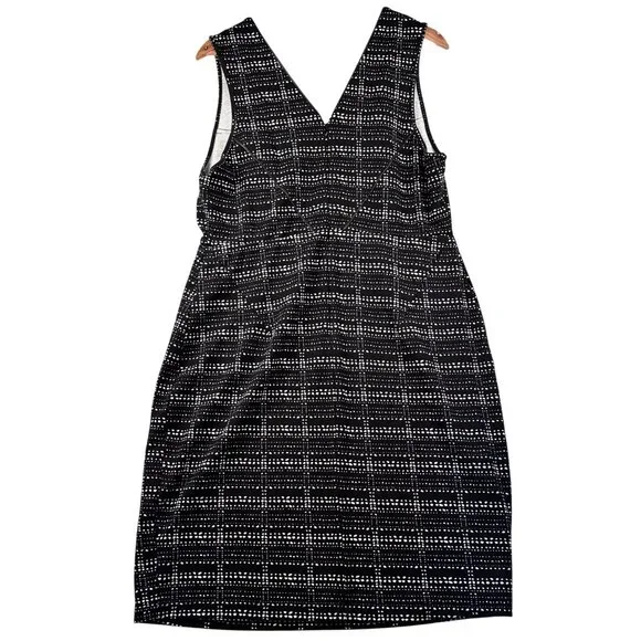 TART Sleeveless Black & White Dot Sheath Dress Sz 1X  V‑Neck Polished OfficeWear - Picture 9 of 14